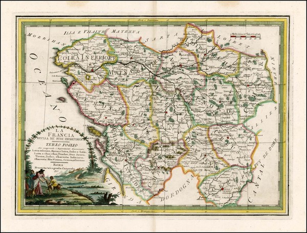 96-France Map By Giovanni Maria Cassini