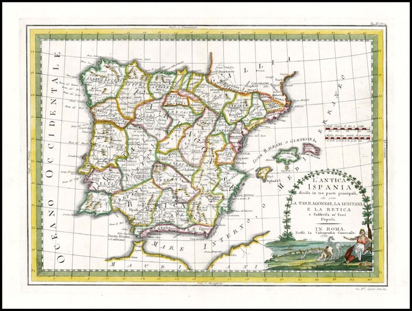 67-Spain and Portugal Map By Giovanni Maria Cassini