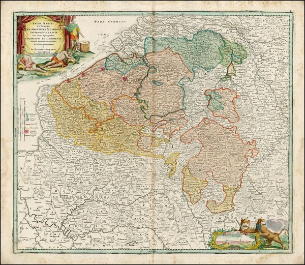 2-France and Germany Map By Johann Baptist Homann