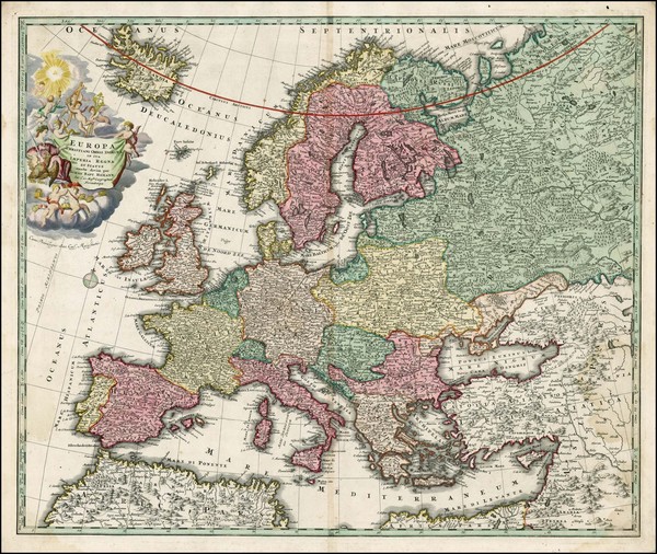 23-Europe and Europe Map By Johann Baptist Homann