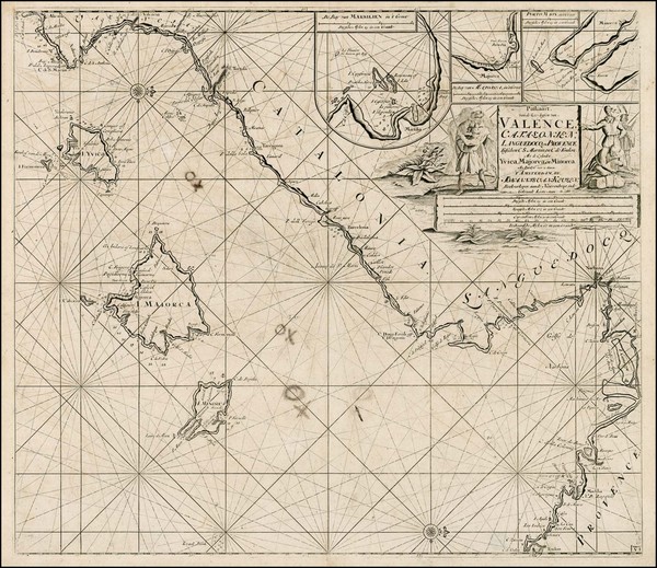 32-France, Spain, Mediterranean and Balearic Islands Map By Johannes Van Keulen