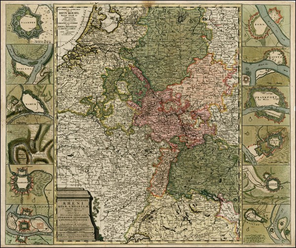 77-Netherlands, Switzerland, France and Germany Map By Abraham Allard