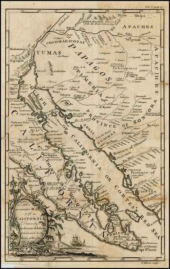 56-Southwest, Mexico, Baja California and California Map By John Gibson