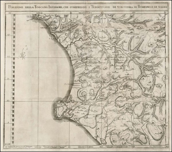 100-Italy Map By Targioni Tozzetti