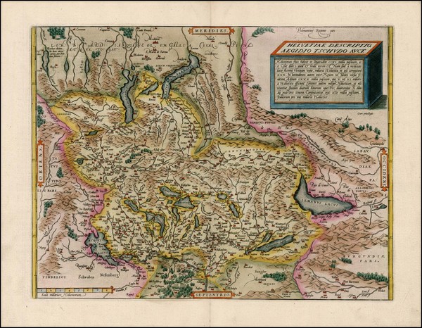 41-Switzerland Map By Abraham Ortelius
