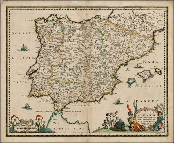 66-Spain and Portugal Map By Hugo Allard