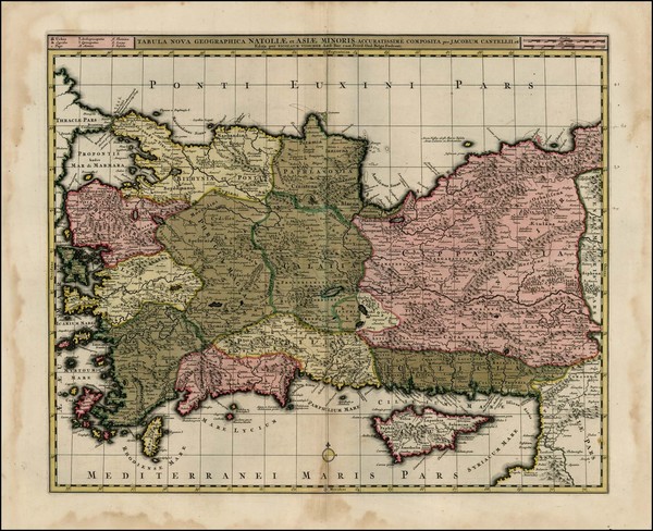 42-Turkey, Turkey & Asia Minor, Balearic Islands and Greece Map By Nicolaes Visscher I