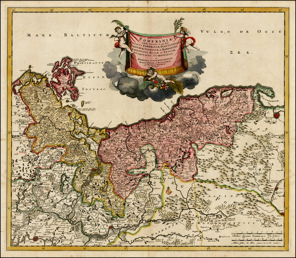 56-Poland, Baltic Countries and Germany Map By Theodorus I Danckerts