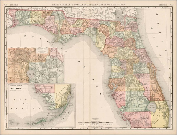 72-Florida Map By William Rand  &  Andrew McNally