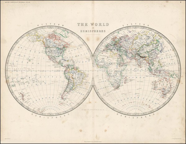 62-World and World Map By Archibald Fullarton & Co.