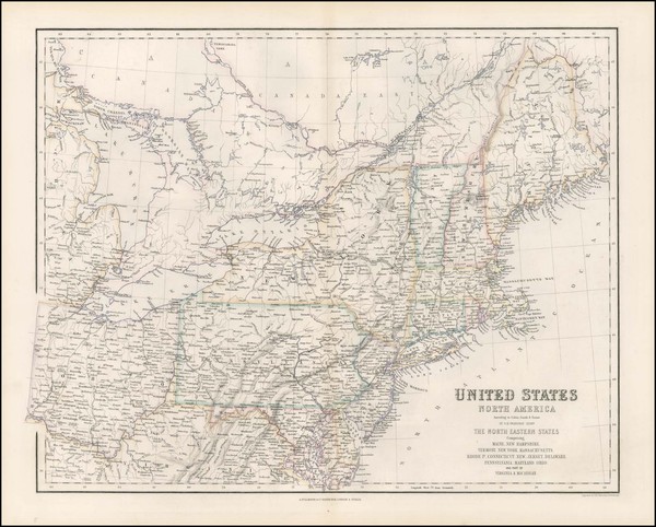 93-New England, Mid-Atlantic and Midwest Map By Archibald Fullarton & Co.