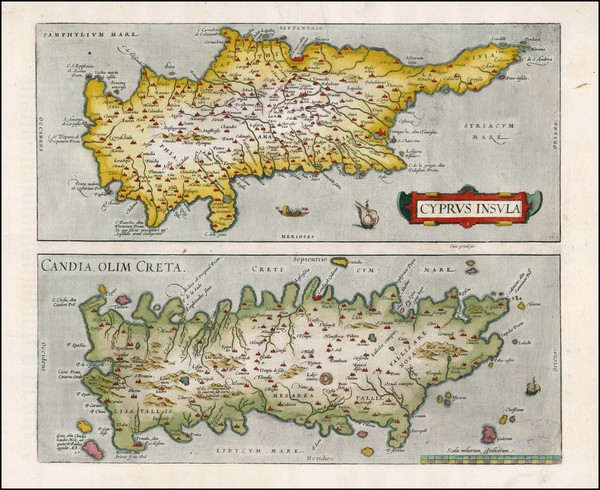 84-Turkey, Mediterranean, Balearic Islands and Greece Map By Abraham Ortelius