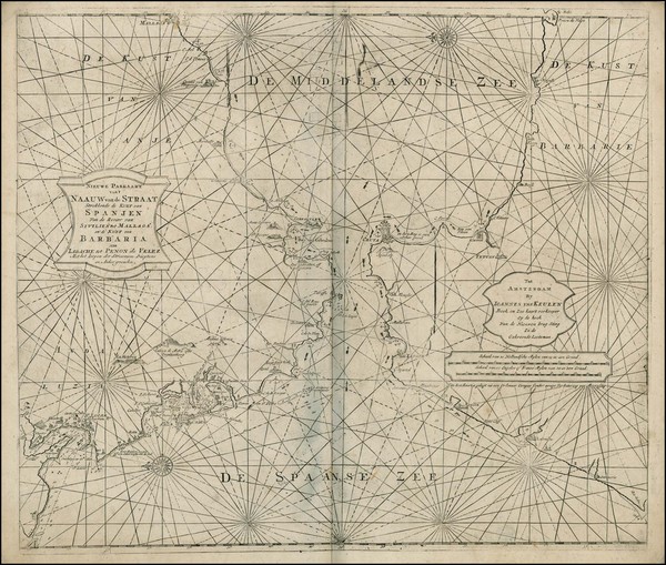 44-Spain, Mediterranean and North Africa Map By Johannes Van Keulen