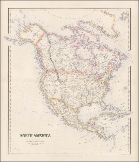 14-North America Map By Archibald Fullarton & Co.