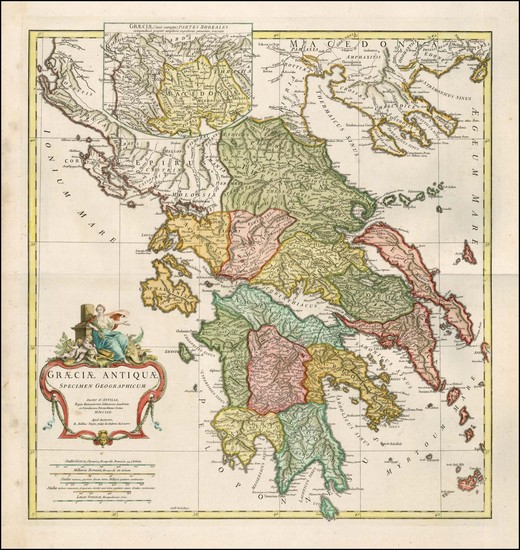 96-Greece Map By Jean-Baptiste Bourguignon d'Anville