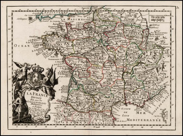 66-France Map By Georges Louis Le Rouge