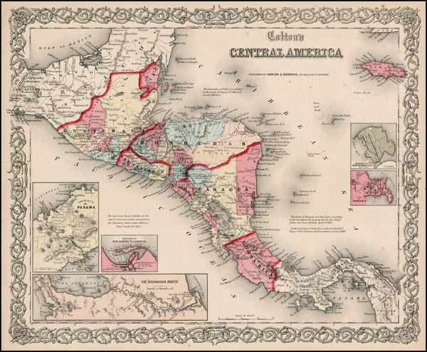 96-Central America Map By G.W.  & C.B. Colton