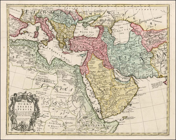96-Mediterranean, Central Asia & Caucasus, Middle East and North Africa Map By John Senex