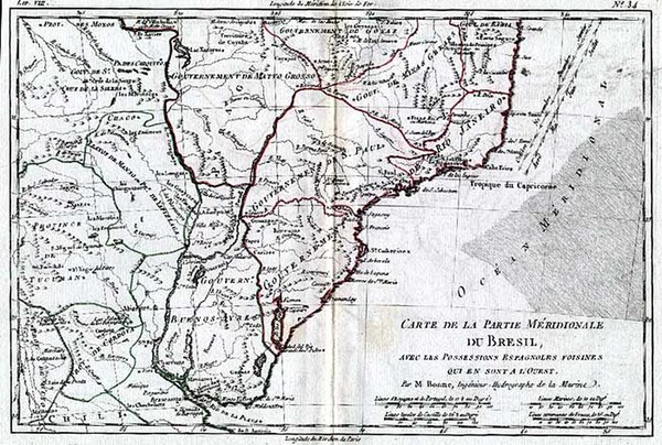 100-South America and Brazil Map By Rigobert Bonne