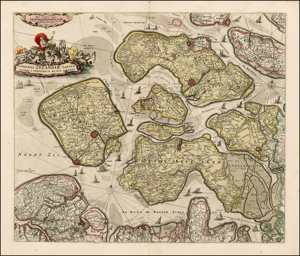 79-Netherlands Map By Frederick De Wit