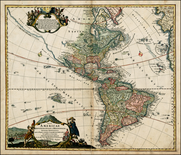 73-Western Hemisphere, South America and America Map By Johann Baptist Homann