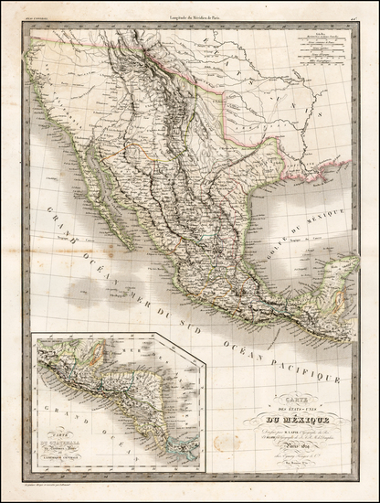 48-Texas, Southwest, Rocky Mountains, Mexico and California Map By Alexandre Emile Lapie