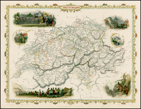 72-Switzerland Map By John Tallis