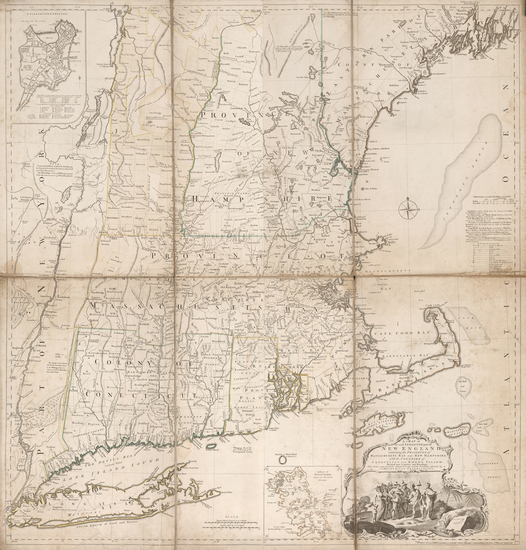 45-New England Map By Thomas Jefferys / Bradock Mead