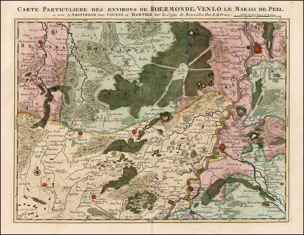 60-Netherlands Map By Johannes Covens  &  Cornelis Mortier