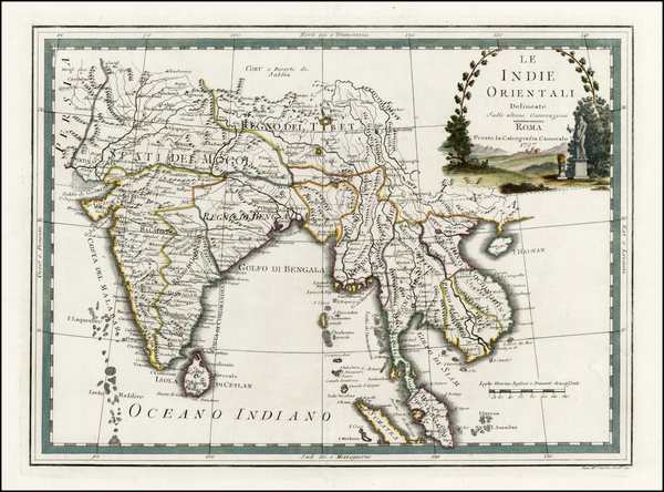 43-China, India and Southeast Asia Map By Giovanni Maria Cassini