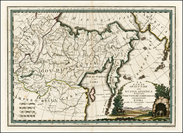 39-Alaska, China and Russia in Asia Map By Giovanni Maria Cassini