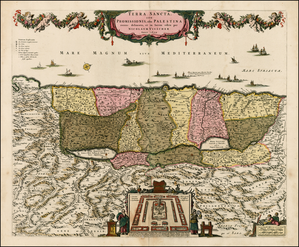 29-Holy Land Map By Nicolaes Visscher I