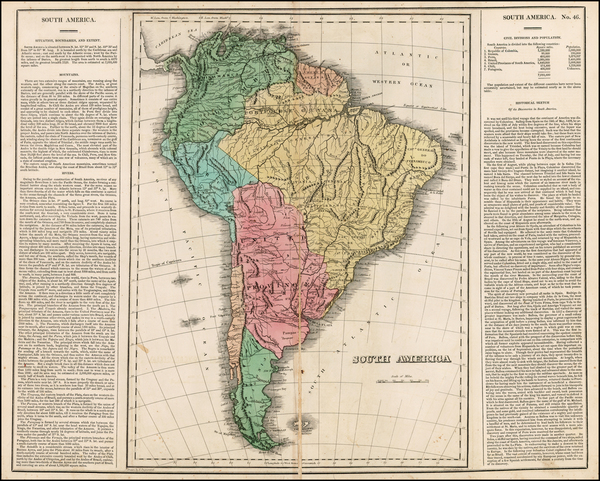 80-South America Map By Carey  &  Lea
