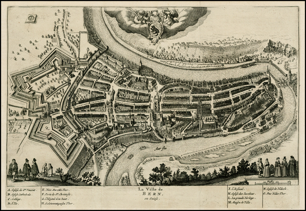 69-Switzerland Map By Pieter van der Aa