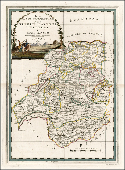 85-Switzerland Map By Giovanni Maria Cassini