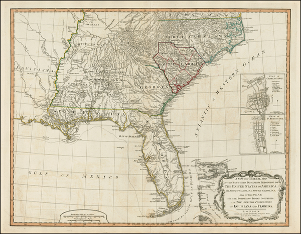 55-Mid-Atlantic, Florida, South and Southeast Map By Richard Holmes Laurie  &  James Whittle