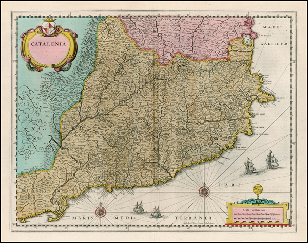 57-Spain Map By Willem Janszoon Blaeu