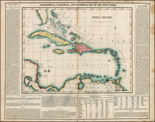 70-Caribbean Map By Henry Charles Carey  &  Isaac Lea