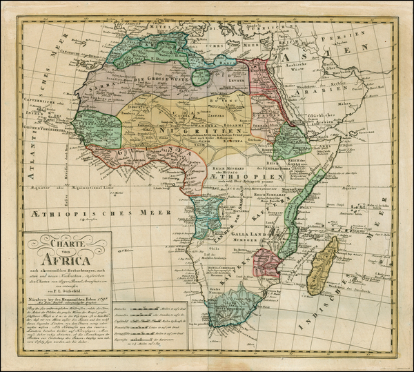 30-Africa and Africa Map By Franz Ludwig Gussefeld