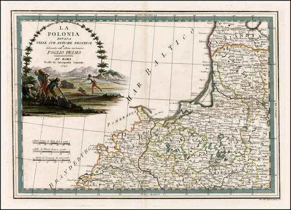 98-Poland and Baltic Countries Map By Giovanni Maria Cassini