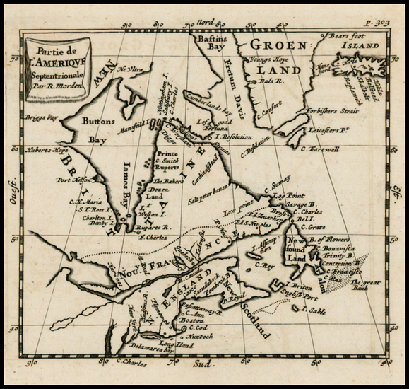 54-Polar Maps, Midwest and Canada Map By Robert Morden / Abraham Wolfgang