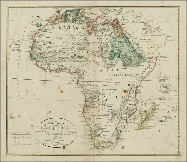 33-Africa and Africa Map By Iohann Matthias Christoph Reinecke