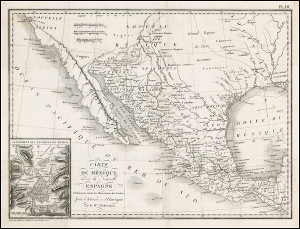 94-Southeast, Texas, Mexico, Caribbean and Central America Map By Pierre Antoine Tardieu