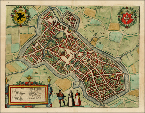 58-France Map By Georg Braun  &  Frans Hogenberg