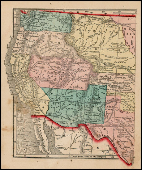 90-Texas, Plains, Southwest, Rocky Mountains and California Map By Sidney Morse  &  Samuel Gas