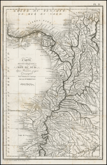 62-Central America and South America Map By Pierre Antoine Tardieu