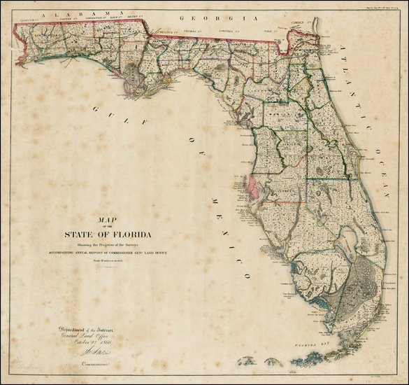 59-Florida Map By U.S. General Land Office