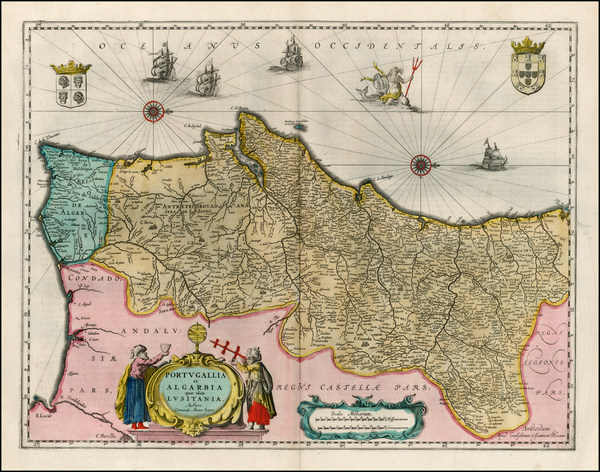 88-Portugal Map By Willem Janszoon Blaeu