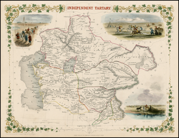 57-Asia, India, Central Asia & Caucasus and Russia in Asia Map By John Tallis