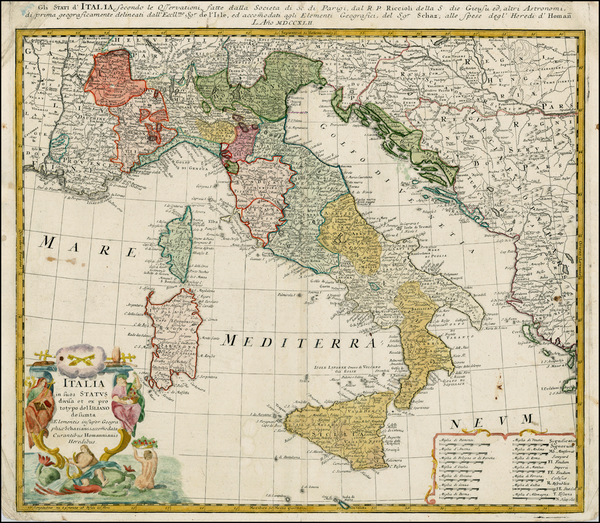 64-Italy and Balearic Islands Map By Homann Heirs